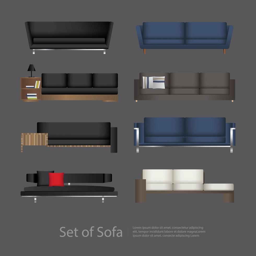 Set von modernen Sofas vektor