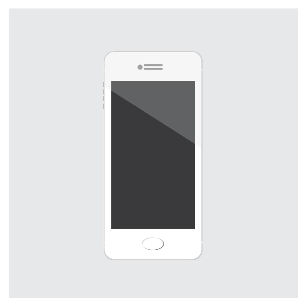 vit mobiltelefon isolerad på vit bakgrund vektor