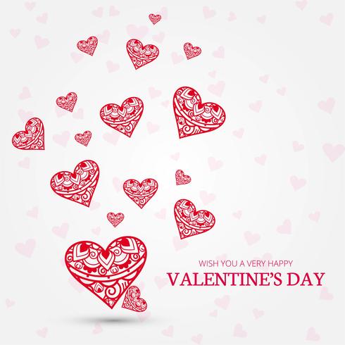 Herz-Kartenhintergrundillustration des Valentinstags bunte vektor