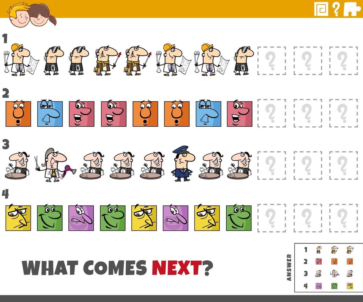 pedagogiskt mönster spel för barn med seriefigurer vektor
