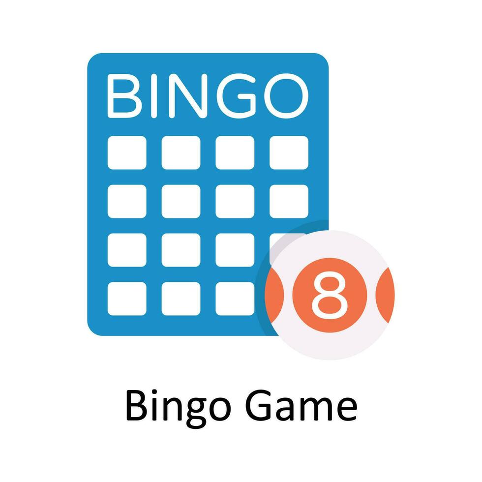 bingo spel vektor platt ikon design illustration. sporter och spel symbol på vit bakgrund eps 10 fil