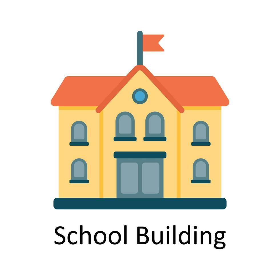 Schule Gebäude Vektor eben Symbol Design Illustration. Bildung und Lernen Symbol auf Weiß Hintergrund eps 10 Datei