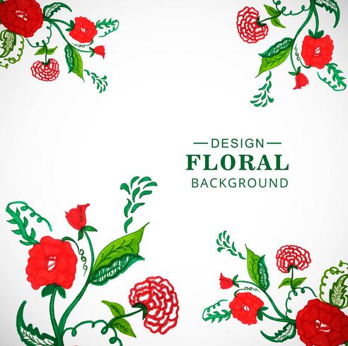 Blom kort vattenfärg mall för bröllopsinbjudningar design vektor