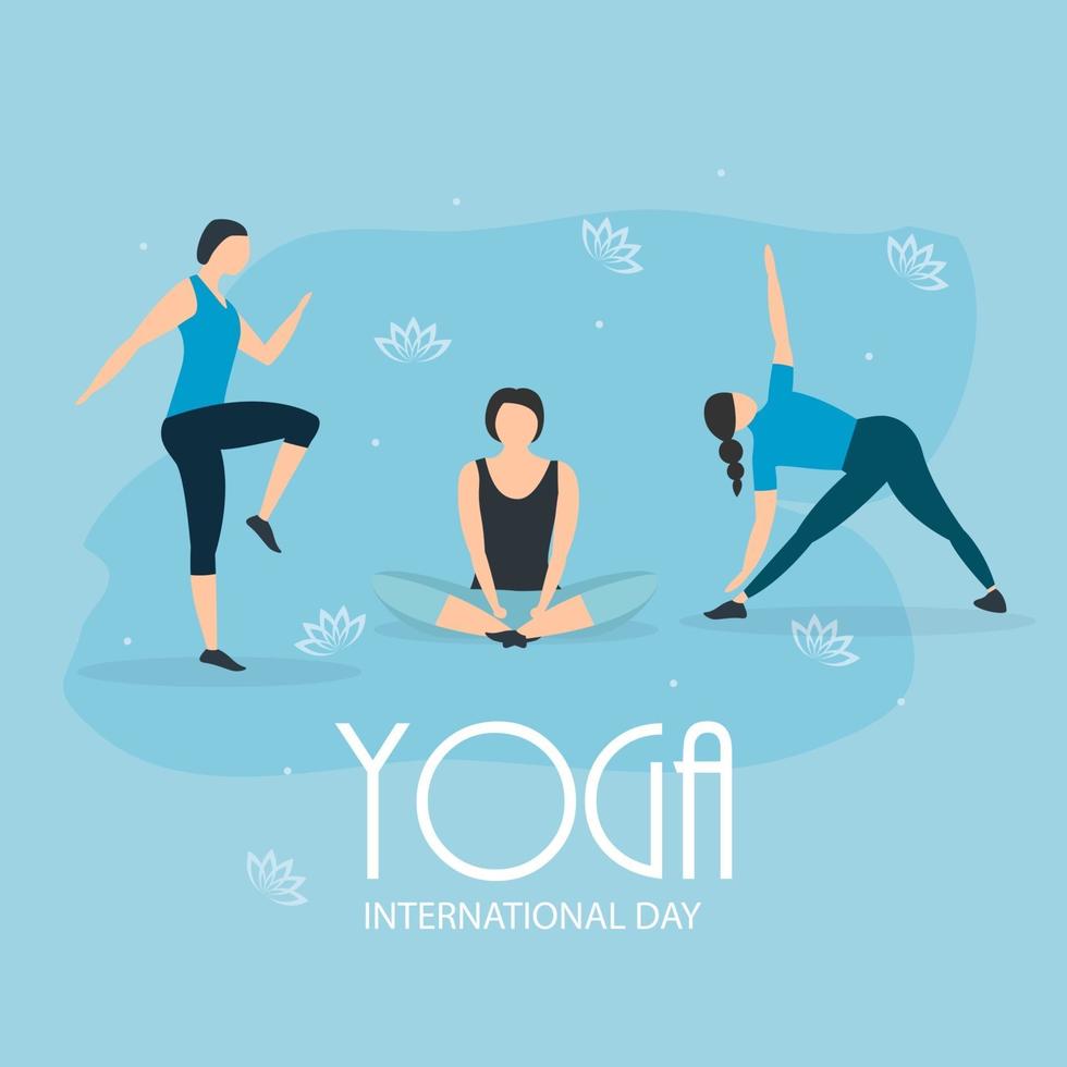 yoga internationell dag 21 juni bakgrund vektor