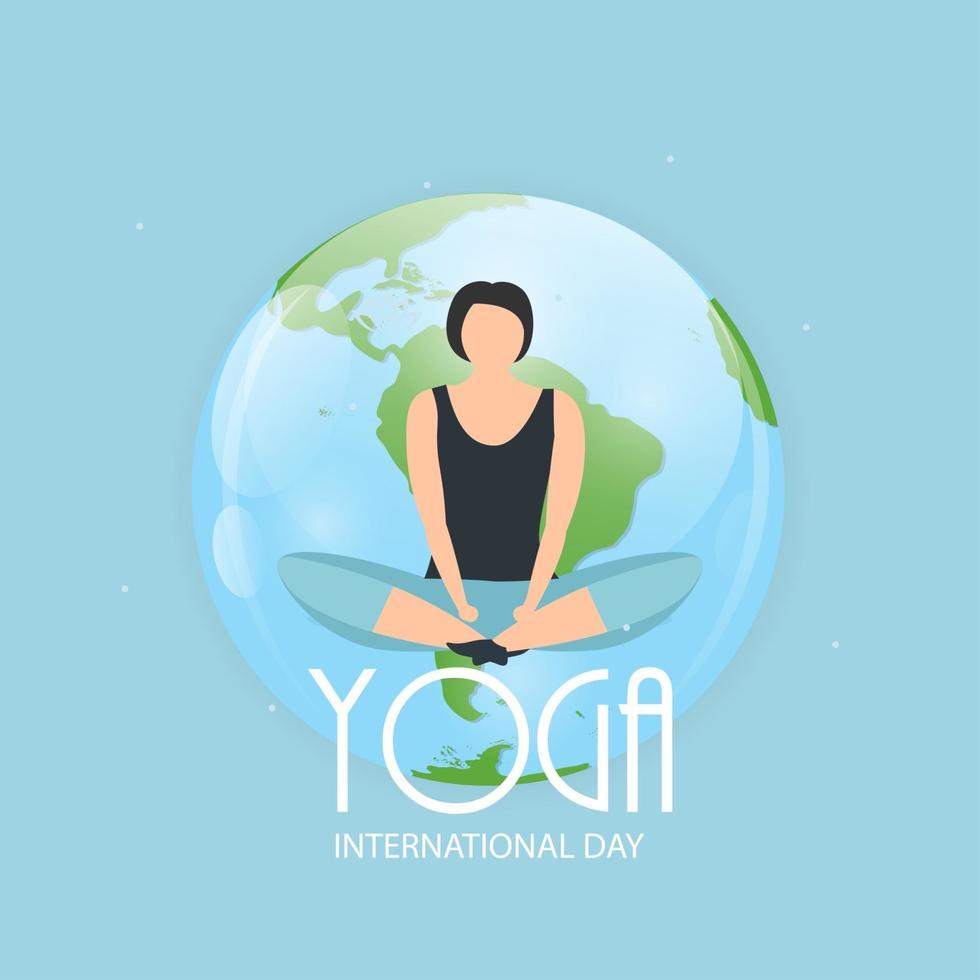 yoga internationell dag 21 juni bakgrund vektor