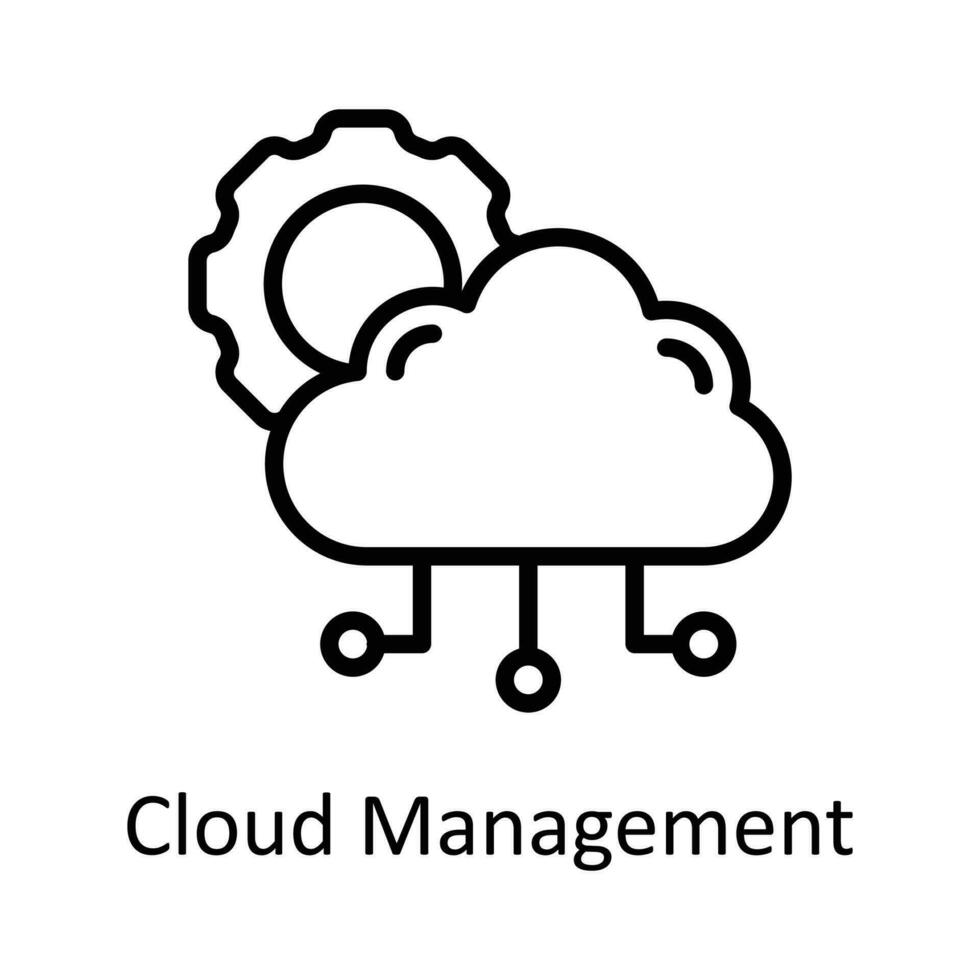 Wolke Verwaltung Vektor Gliederung Symbol Design Illustration. SEO und Netz Symbol auf Weiß Hintergrund eps 10 Datei