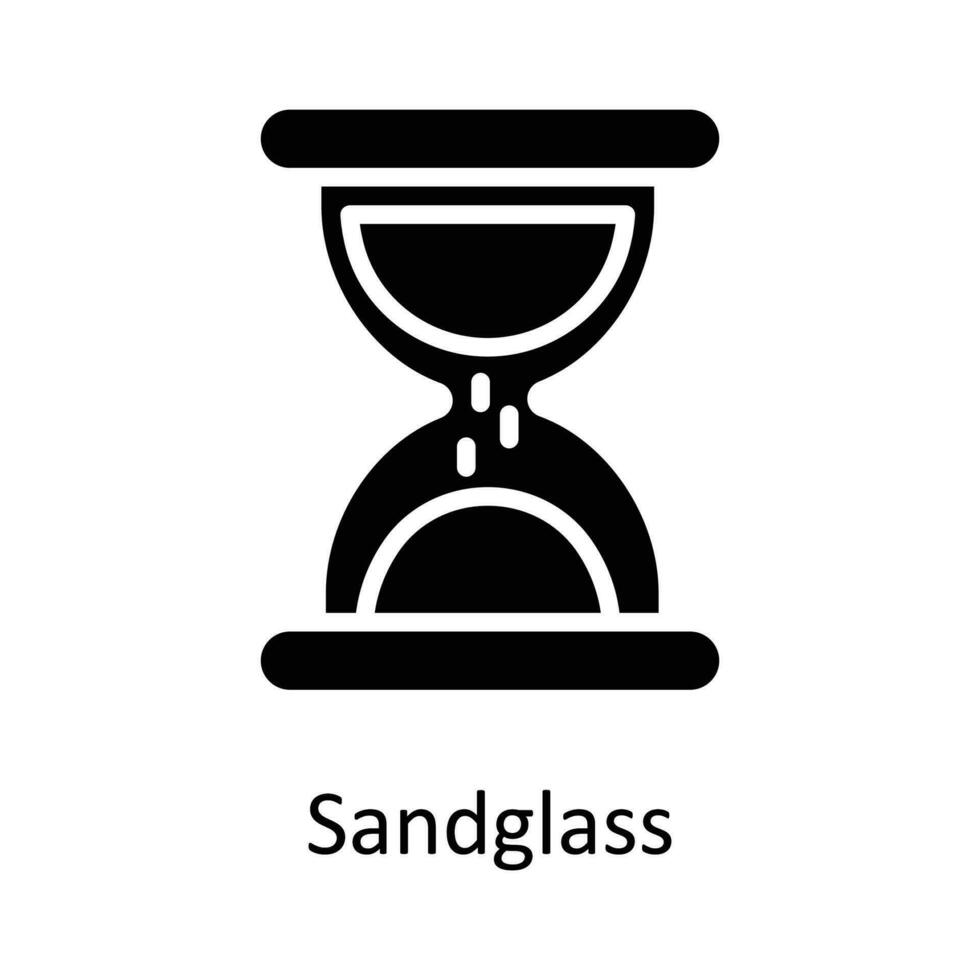 Sand Glas Vektor solide Symbol Design Illustration. Benutzer Schnittstelle Symbol auf Weiß Hintergrund eps 10 Datei