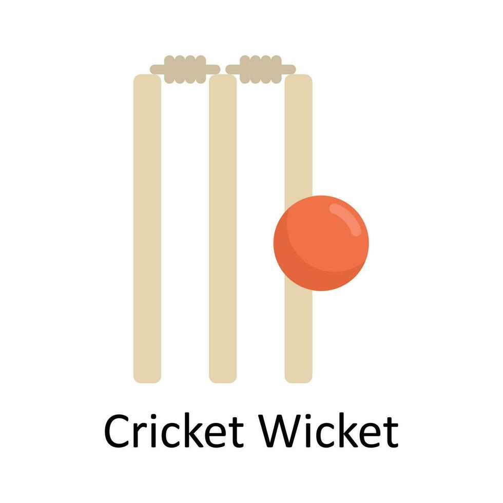 cricket grind vektor platt ikon design illustration. sporter och spel symbol på vit bakgrund eps 10 fil