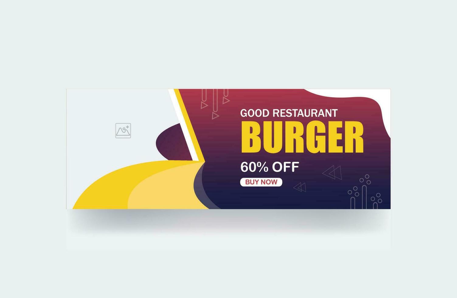 burger utsökt mat meny restaurang baner social media omslag baner design mall vektor