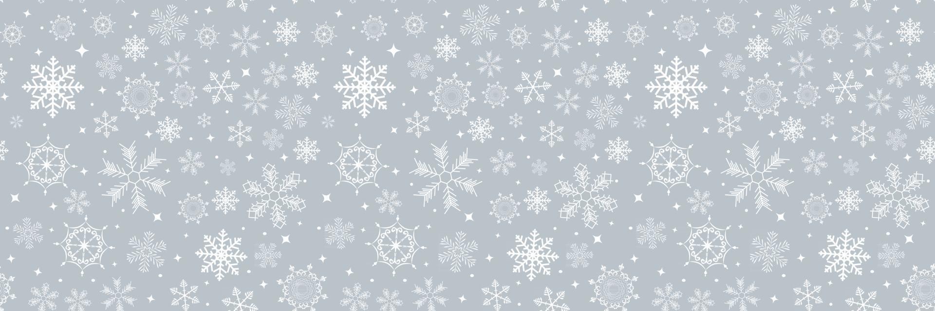 abstrakt vinter design sömlös bakgrund med snöflingor för jul och nyår affisch vektor