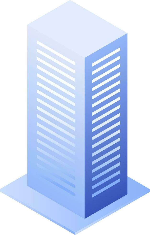 blå byggnad isometrisk objekt vektor