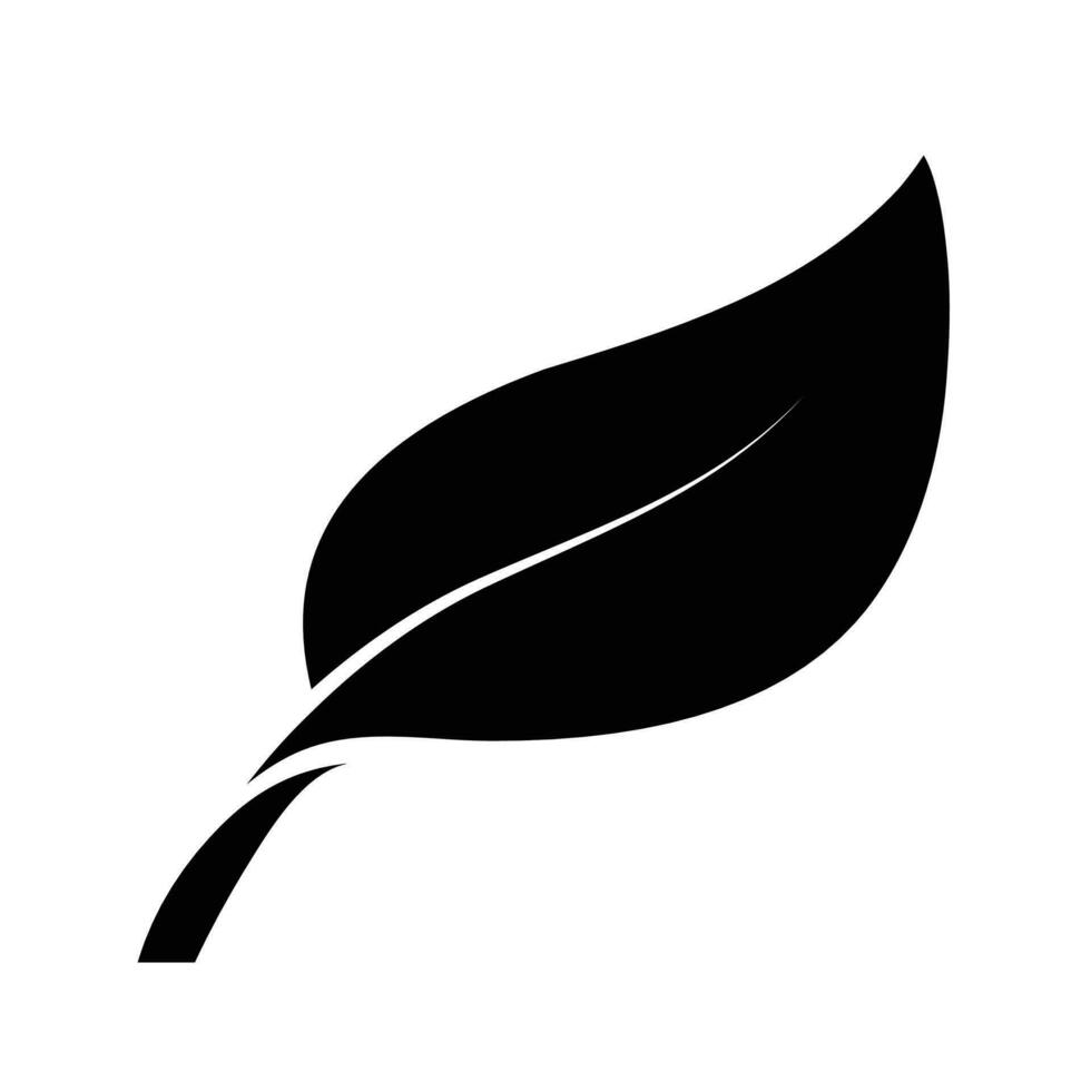 schwarz und Weiß Silhouette Negativ Raum Vektor Symbol isoliert auf Weiß Platz Hintergrund. einfach eben Gliederung Karikatur Vektor Symbol Zeichnung mit natürlich Blatt und botanisch Thema.