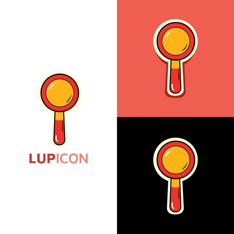 Lup Kawaii Icon Logo zurück zu Schule niedlichen Cartoon Hand gezeichnet Doodle Icon Aufkleber vektor