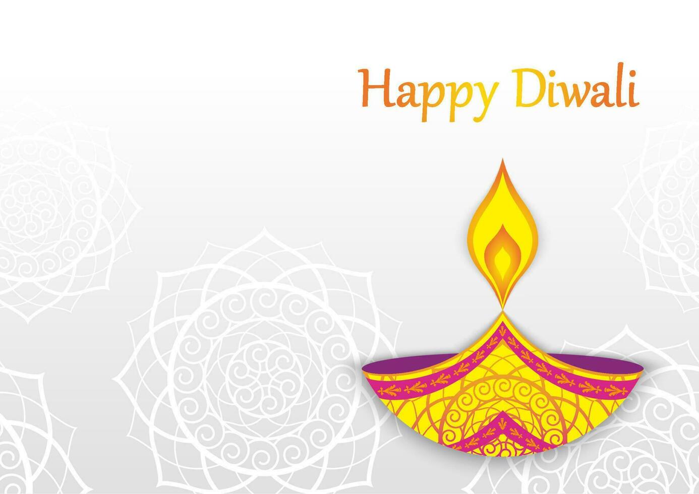 Lycklig diwali vektor bakgrund illustration med en votiv- lampa och text Plats.