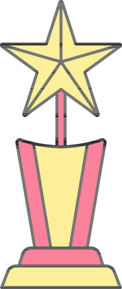 Star Trophäe Symbol im Rosa und Gelb Farbe. vektor