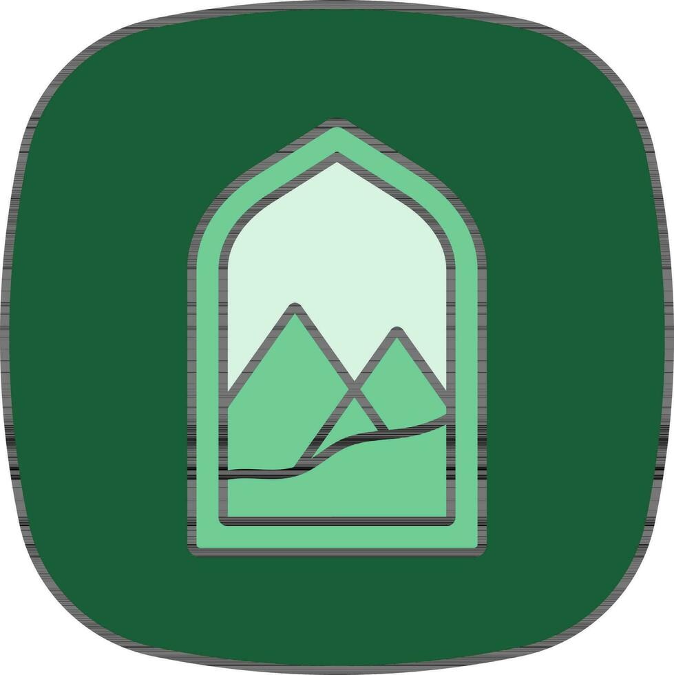 öken- fönster ikon på grön bakgrund. vektor