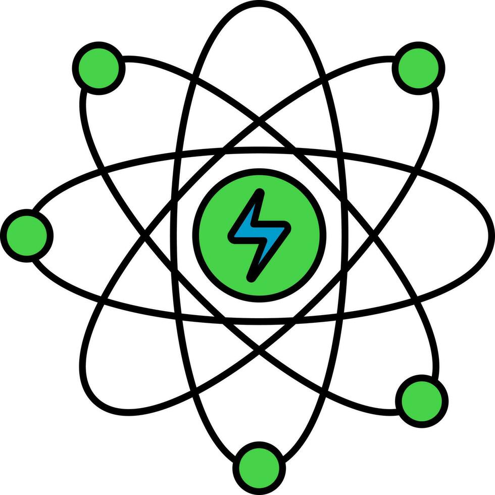 Grün und Blau atomar Energie Symbol. vektor