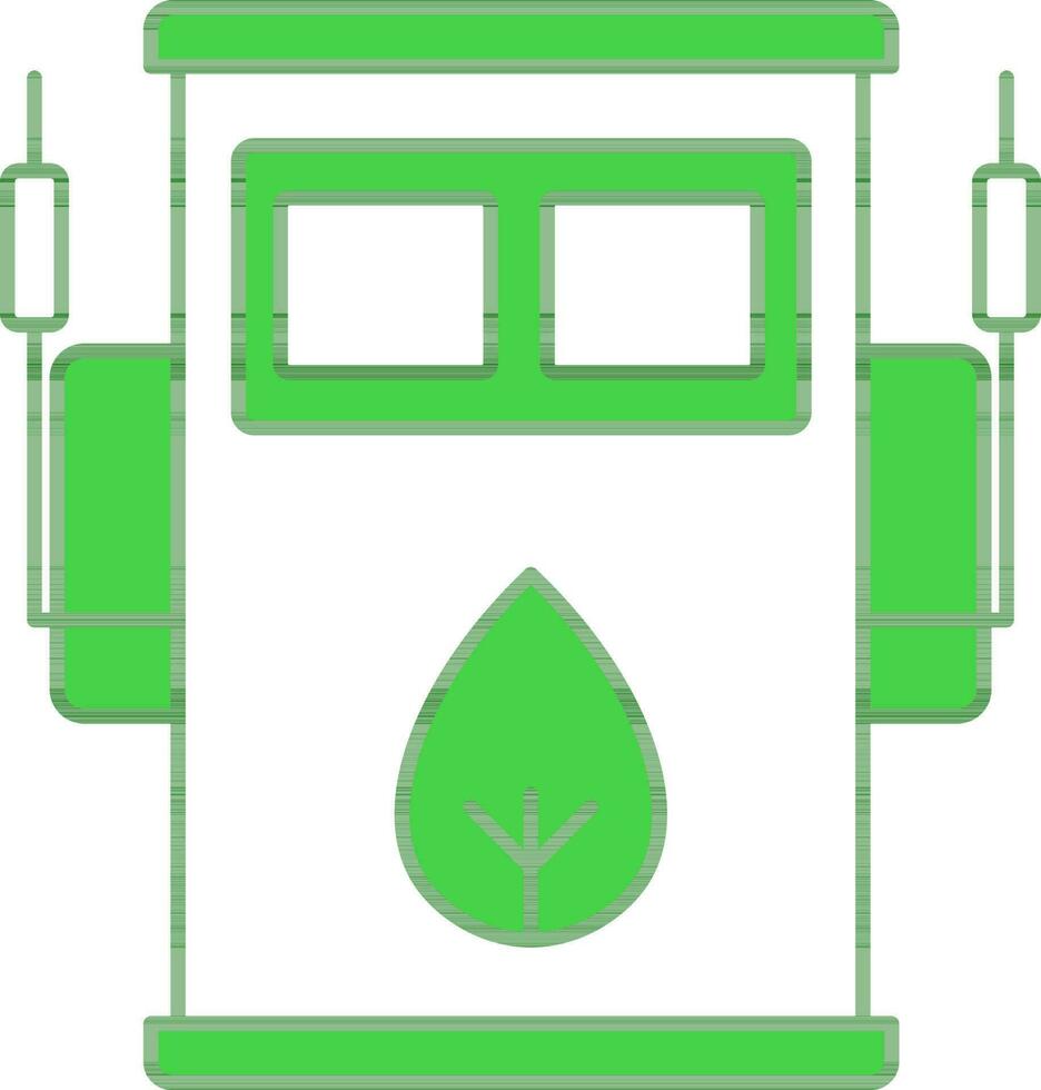 bio Treibstoff Pumpe Symbol im Grün und Weiß Farbe. vektor