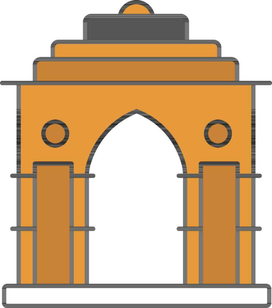 orange Indien Port ikon i platt stil. vektor