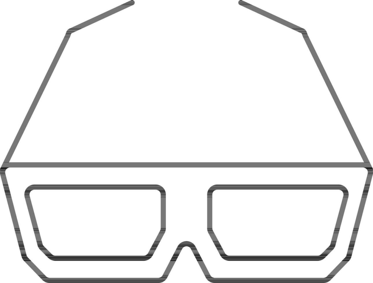 platt glasögon ikon i svart linje konst. vektor