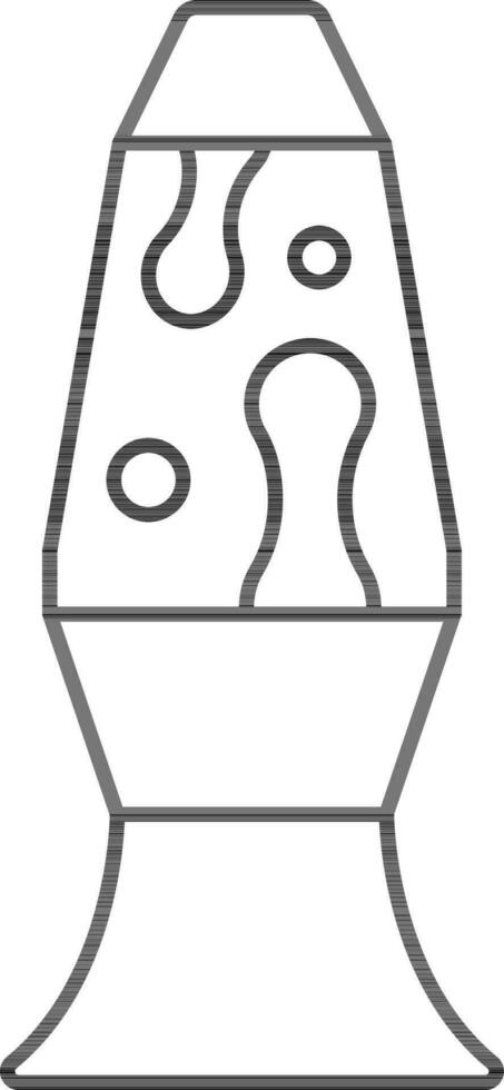 Lava Lampe Symbol im schwarz Umriss. vektor