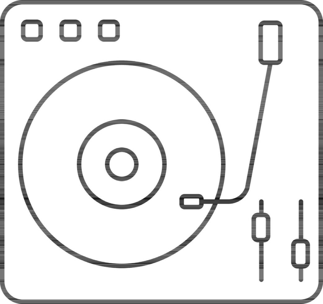 Vinyl Spieler Symbol im schwarz Linie Kunst. vektor