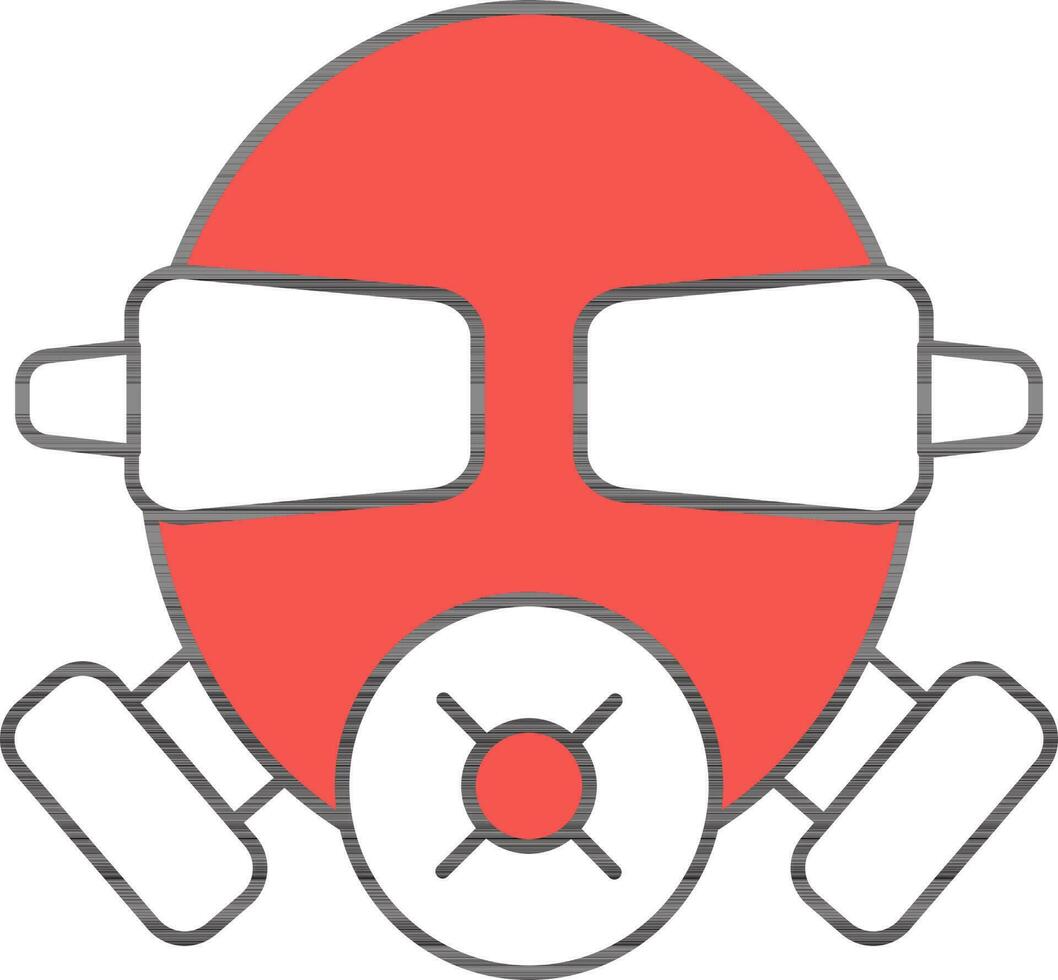 Gas Maske Symbol im rot und Weiß Farbe. vektor