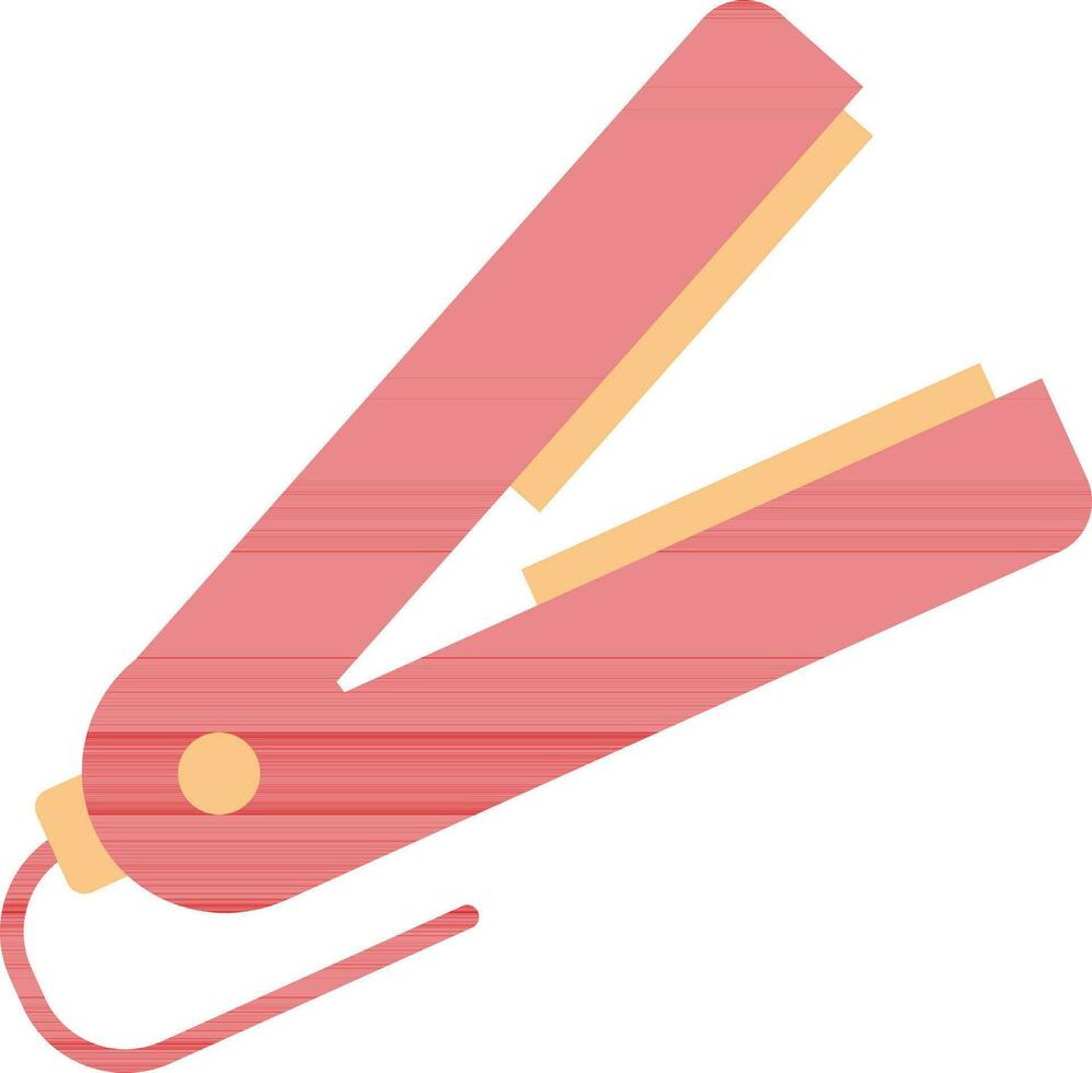 Haar Eisen oder Glätteisen Symbol im rot und Orange Farbe. vektor