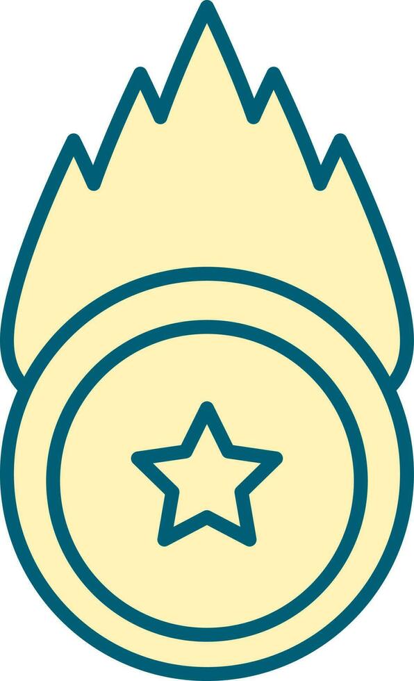 Brennen Münze oder Star Bewertung Symbol im Gelb Farbe. vektor