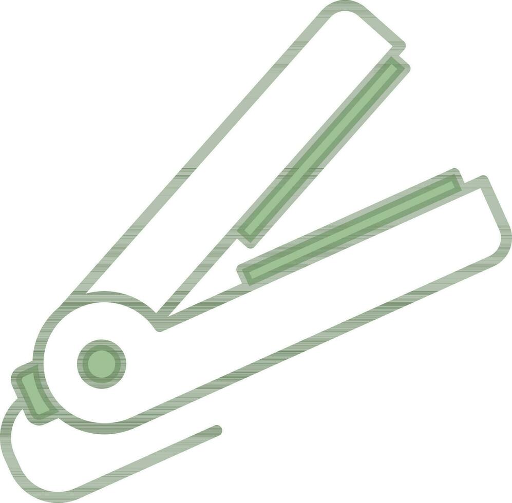 Haar Eisen oder Glätteisen Symbol im Grün und Weiß Farbe. vektor
