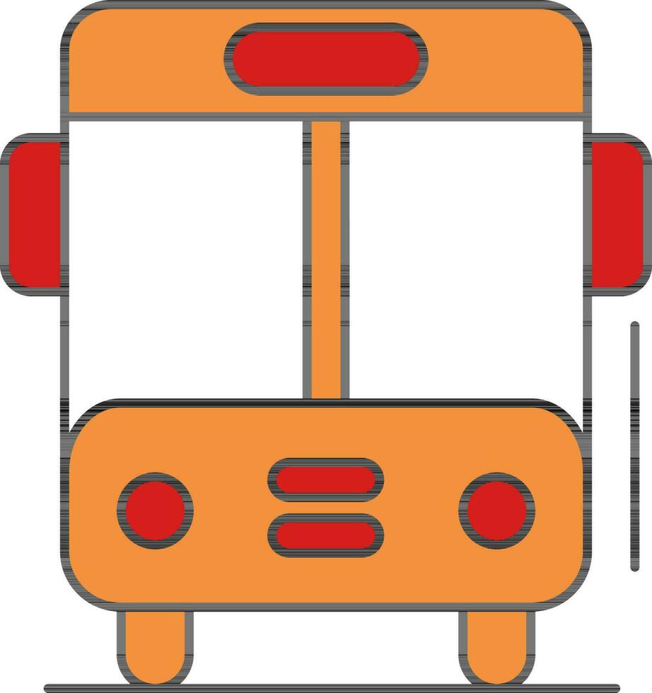 illustration av buss ikon i orange och röd Färg. vektor