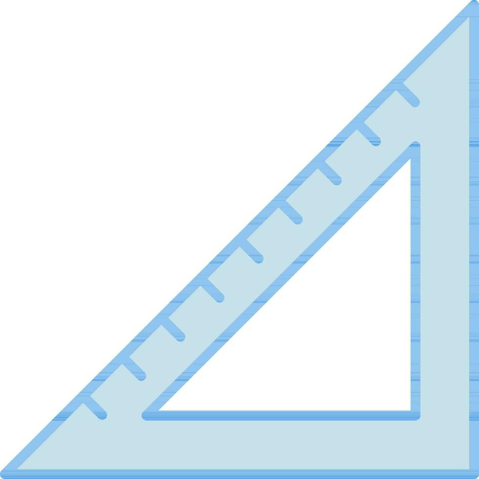 triangel- linjal ikon i blå Färg. vektor