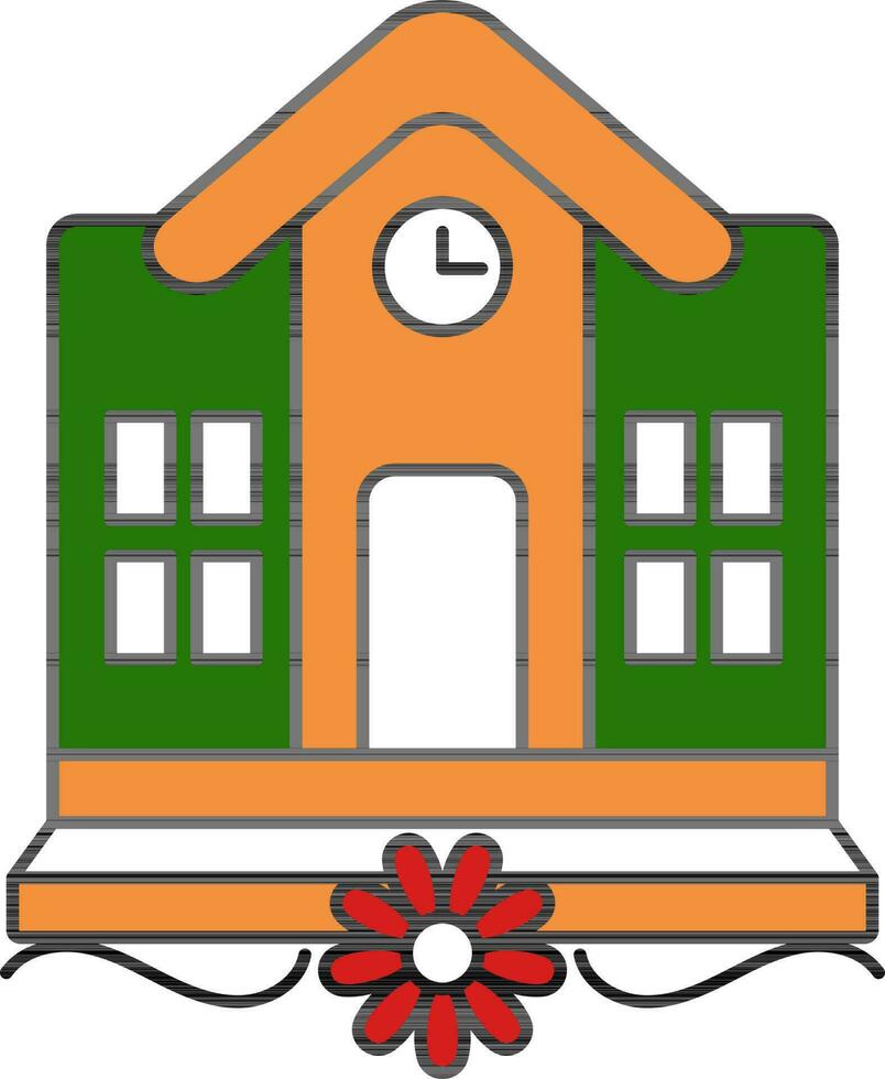 blommig design dekorerad skola trappsteg färgrik ikon. vektor