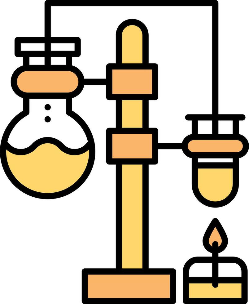 chemisch Prozess Symbol im Orange und Weiß Farbe. vektor