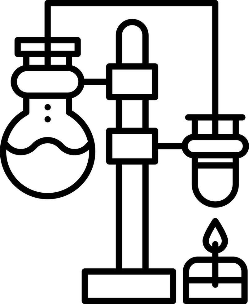 chemisch Prozess Symbol im schwarz Linie Kunst. vektor