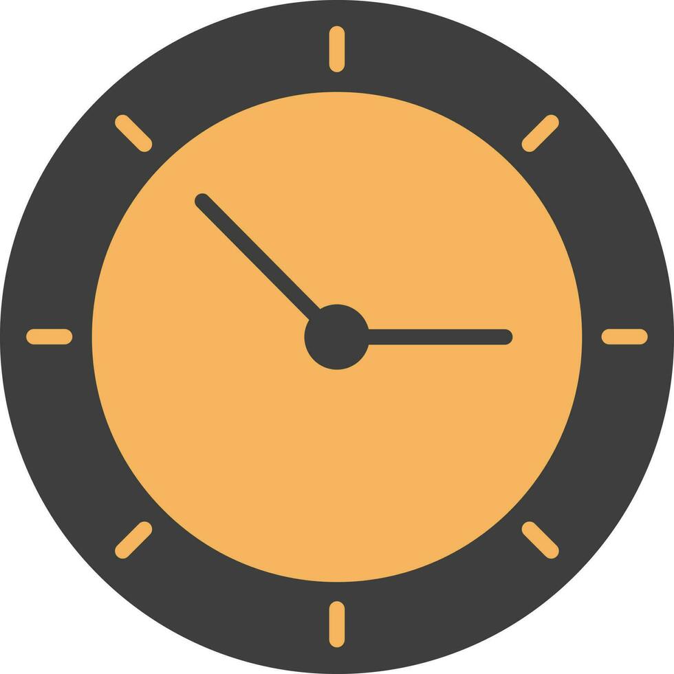 Uhr Symbol im schwarz und Gelb Farbe. vektor