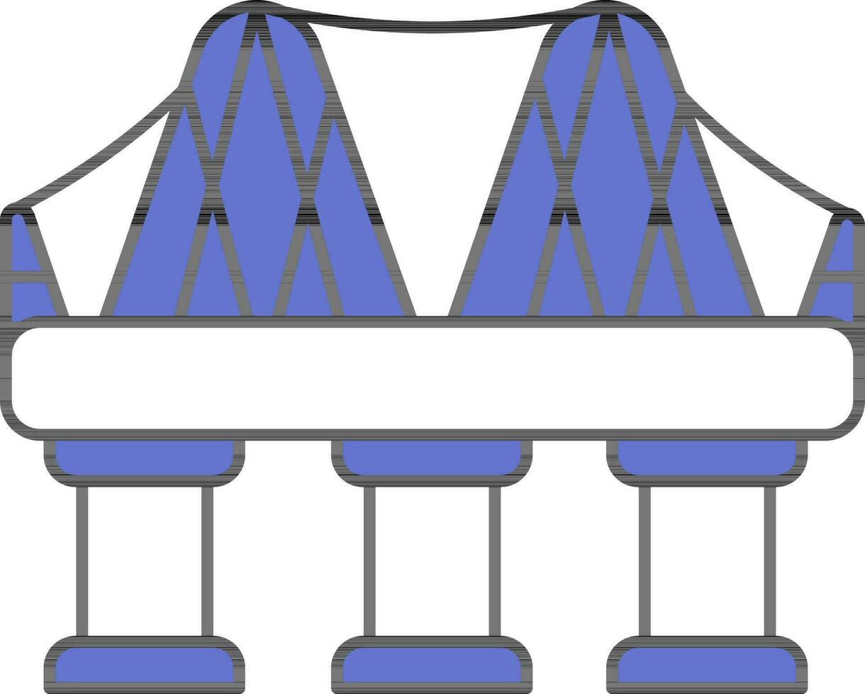 Blau und Weiß Kabel Brücke Symbol. vektor