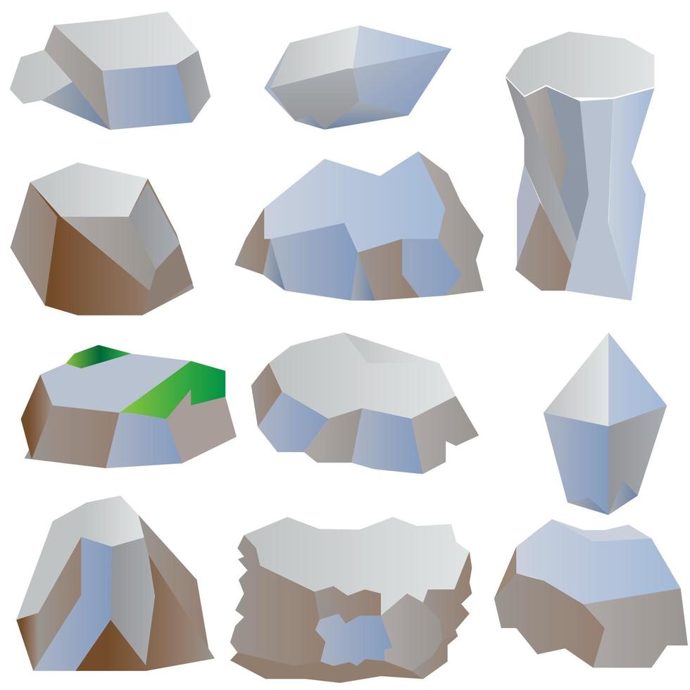 Fels und Stein setzen Landschaftselemente vektor