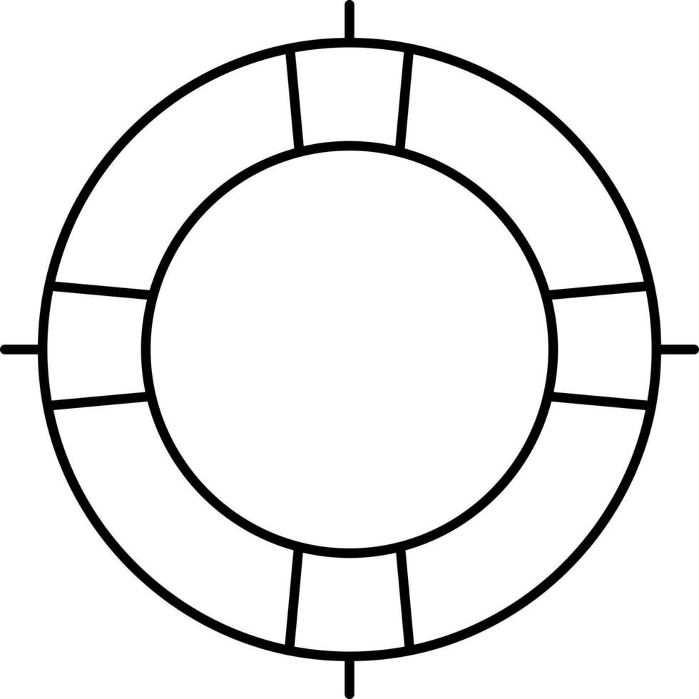 Rettungsring Symbol im schwarz Umriss. vektor