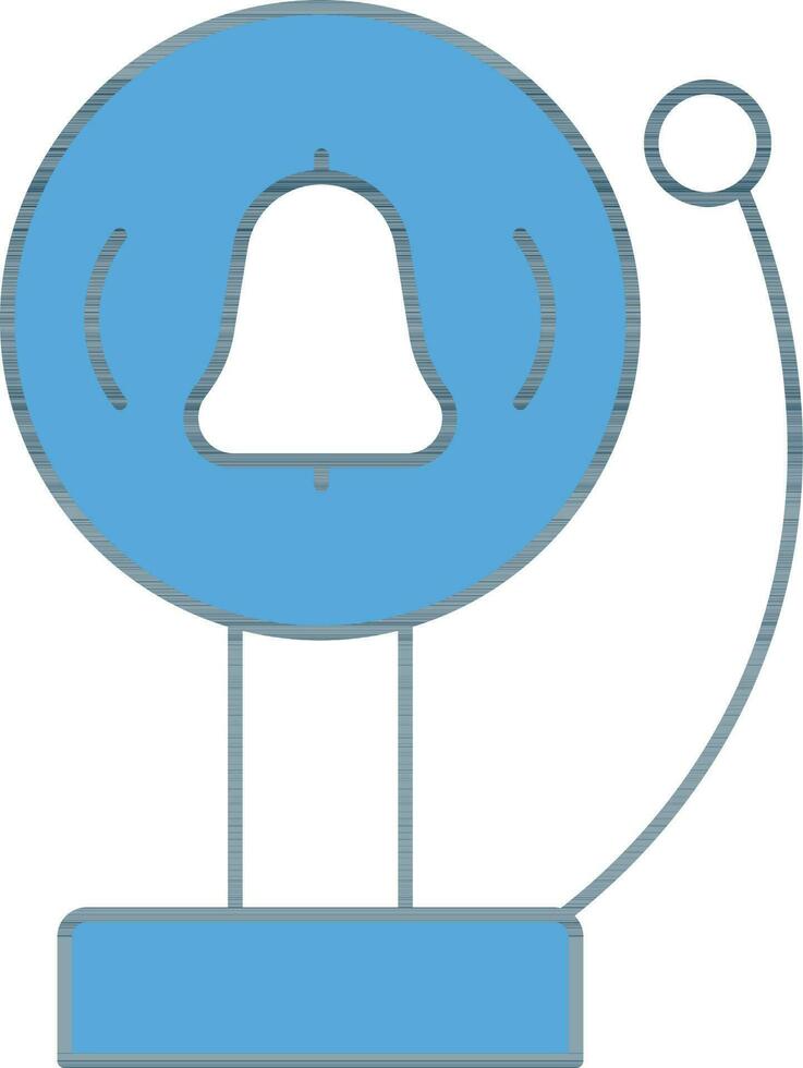 Feuerwehrmann Alarm Glocke Symbol im Blau und Weiß Farbe. vektor