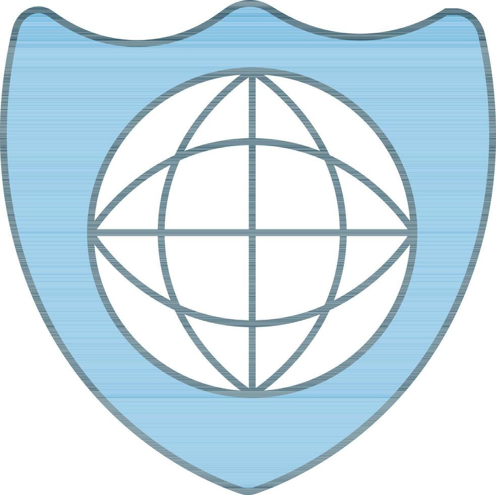 Globus Schild Symbol im Blau und Weiß Farbe. vektor