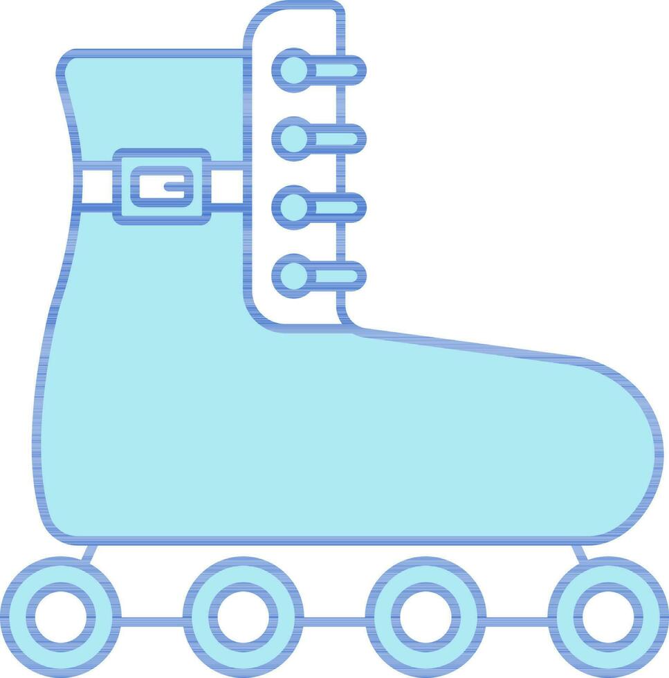 platt stil vält skridsko ikon i blå och vit Färg. vektor