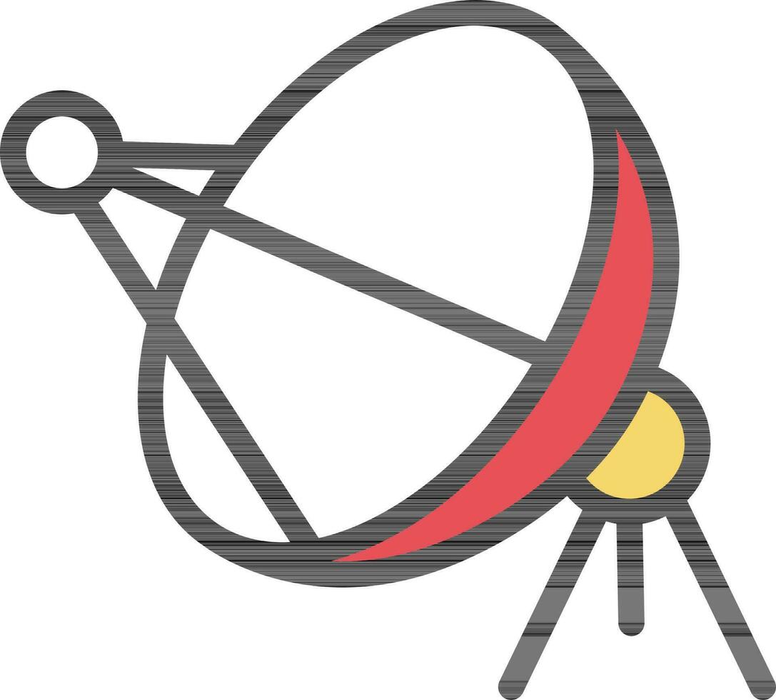 satellit maträtt ikon i röd och vit Färg. vektor