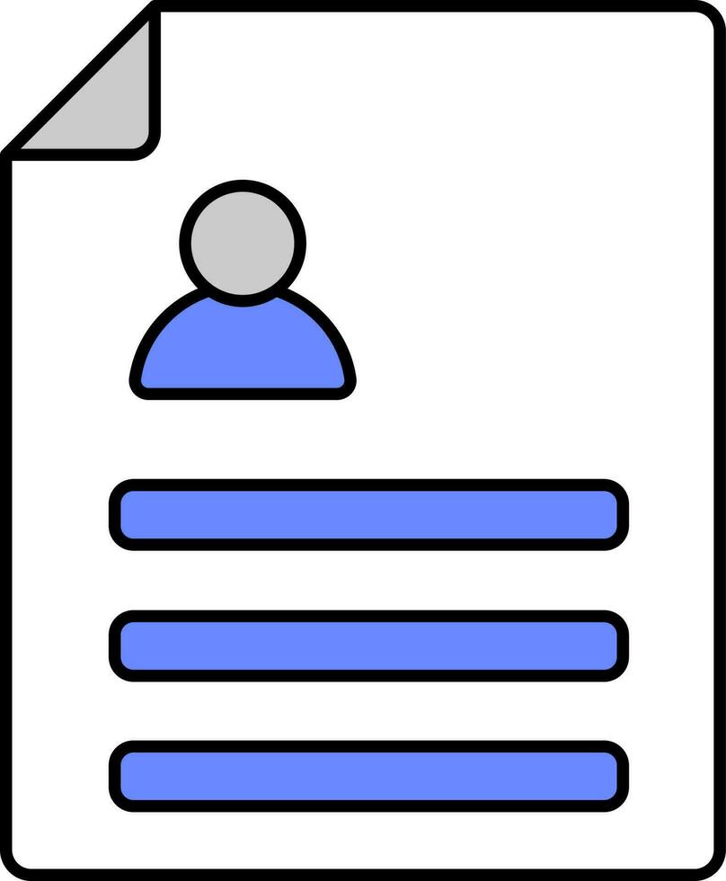 Benutzer dokumentieren Papier Blau und Symbol oder Symbol. vektor