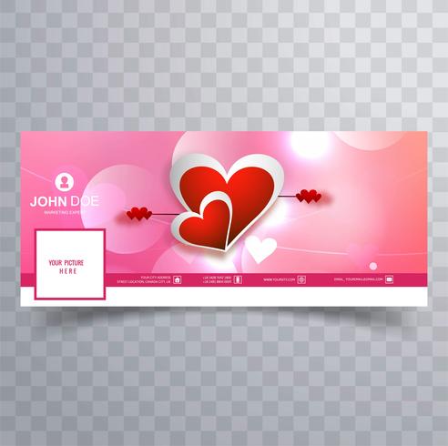 Abstrakte Facebook-Abdeckungsdesignillustration des Valentinstags vektor