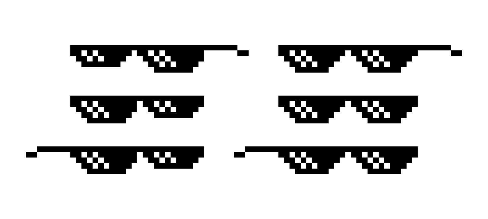 Sonnenbrille Pixel Kunst Vektor. Schläger Leben Brille Vektor Illustration.