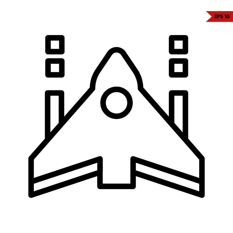 Flugzeug Spiel Linie Symbol vektor
