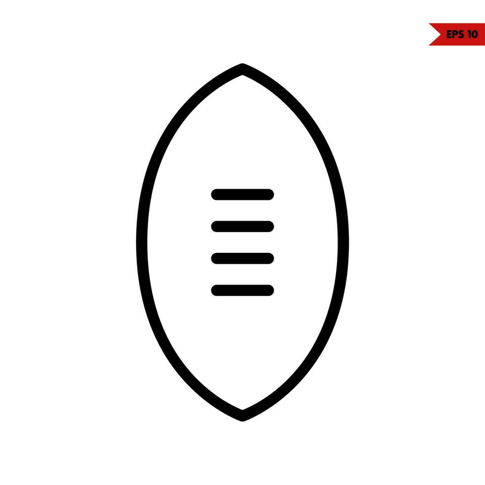 rugby boll linje ikon vektor