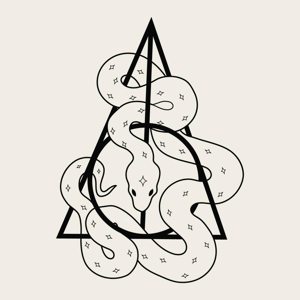 orm djur- magisk vild på de magi tecken. vektor illustration