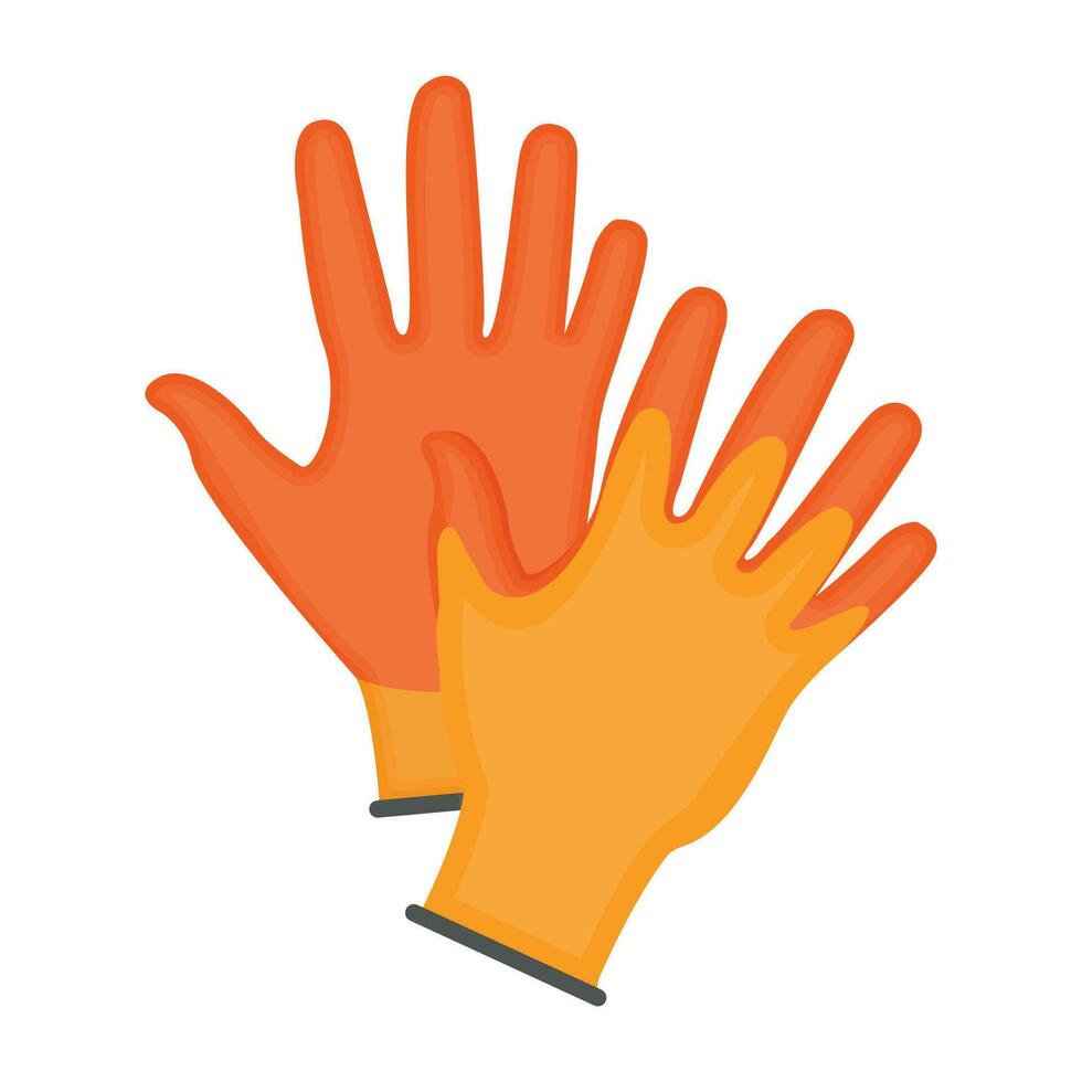 ein Gummi geformt Hände bezeichnet schützend Handschuhe Symbol vektor